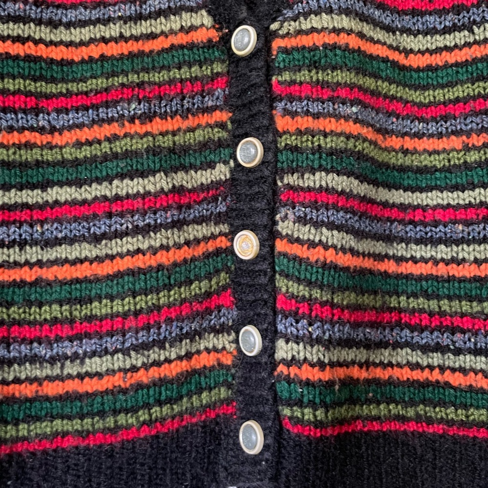 Vintage Hand Knit Striped Sweater Vest - Picture 5 of 6